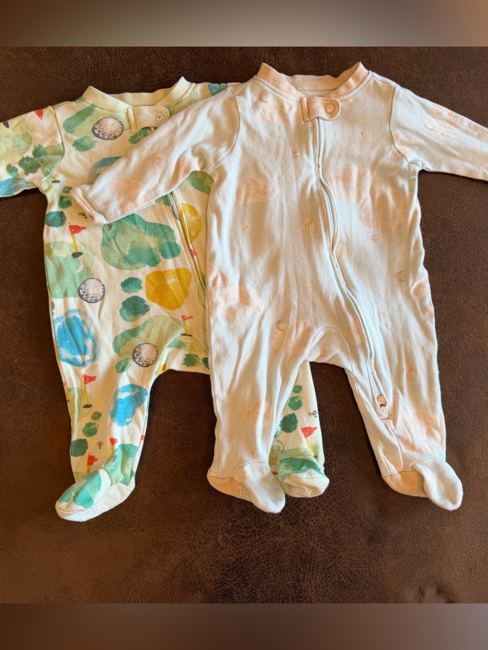 Burt’s Bees 0-3M 2-Pack Organic Cotton Sleepers (The Green & Goodnight Sky Blue)